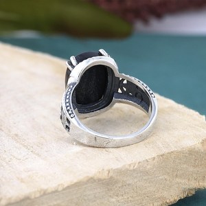 Natural Black Onyx Faceted Oval Shape 925 Sterling <b>Silver</b> Fashion Ring Fine Onyx Gemstone Ring For Women Wholesale Jewelry Bulk - Product Image 6