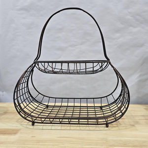 Elégante corbeille à fruits décorative en fer avec motif floral pièce durable fabriquée à la main adaptée à la cuisine du salon - Product Image 2