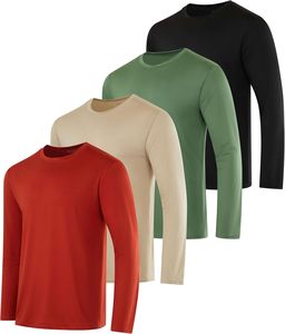 Camiseta de Hombre Lisa de Color Sólido, Cuello Redondo Clásico, Manga Larga, 100% Algodón, Corte Ajustado, Uso Diario Informal, OEM ODM - Product Image 5