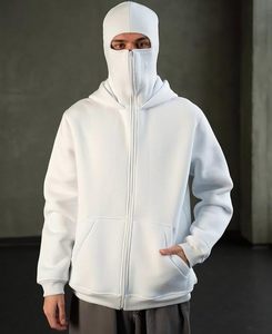 Sweat à capuche intégral de luxe, épais et lourd, avec fermeture éclair haut de gamme, mélange de coton doux et détails audacieux pour un look streetwear haut de gamme. - Product Image 4