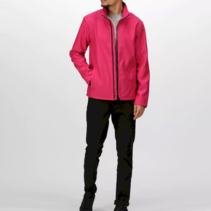 Men's <b>Pink</b> Softshell <b>Jacket</b> ZULARI IMPEX Lightweight Varsity Style Hooded | <b>Waterproof</b> Windbreaker Outdoor Hiking Side Pockets | - Product Image 1
