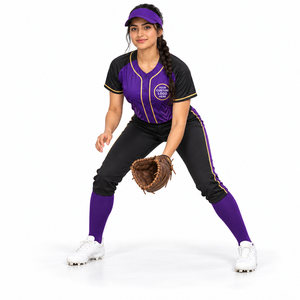 Conjunto de Uniforme de Softbol Unisex, Personalizable con Logotipo, Número y Nombre, para Equipos Escolares, Universitarios y de Club, Manga Corta, Cierre de Botones, 100% Poliéster - Product Image 2