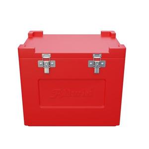 60L Red Plastic Cooler <b>Box</b> Thick Wall Insulated Ice Chest <b>Lockable</b> Lidded <b>Storage</b> <b>Box</b> for Food Transport - Product Image 2