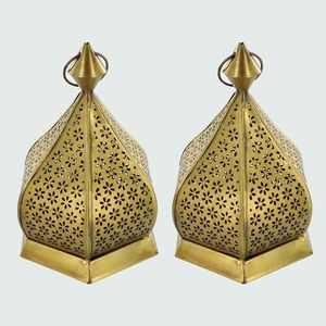 Farol Metálico con Diseño Intrincado Recortado, Hecho a Mano, Decoración Interior para el Hogar, para Uso en Mesa de Sala de Estar Durante Ramadán - Product Image 2
