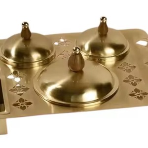 Bol à chocolat au design unique, plateau carré en acier inoxydable, pots à couvercle en forme de dôme, finition miroir, ensemble de service pour douceurs arabes, bol à chocolat - Product Image 5