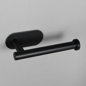 Portarotolo per Carta Igienica in Acciaio Inox Nero, Adesivo, per Bagno o Ristorante, Installazione a Incasso - Product Image 2