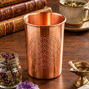 Verre à boire en cuivre de qualité supérieure, gobelet décoratif gravé en métal, 2 modèles, vente en gros - Product Image 5