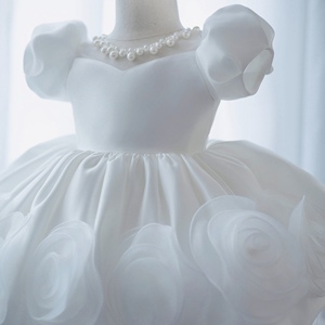 5 Robes de fête tutu à manches courtes pour enfants, motifs floraux 3D, robes de bal de princesse élégantes, vente en gros personnalisée OEM ODM, usine du Vietnam - Product Image 6