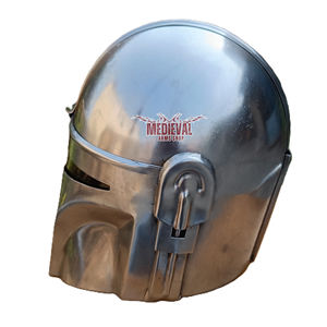 Casco Mandaloriano Medieval de Acero Suave, Casco Completo para Cosplay de Guerrero, Hecho a Mano, Coleccionable, para Disfraces y Exhibición - Product Image 4