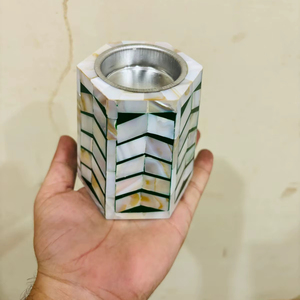 Trending Hexagonal Mother of Pearl Inlay <b>Bakhoor</b> <b>Oud</b> Incense Burner Arabian Religious All-Season Use Resin and MOP Material - Product Image 1