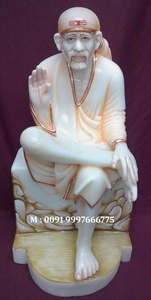 Marble Sai Baba God Sitting Sculpture - Product Image 6