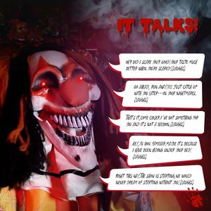 8.2ft Red-Eyed Clown Outdoor Halloween Decoration Premium Quality for Festive Decorations - Product Image 3