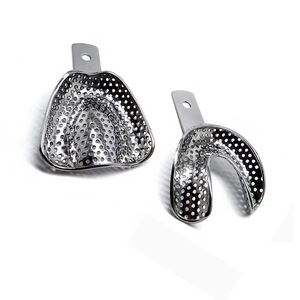 Bandeja de Impresión Dental de Acero Inoxidable Perforada Reutilizable y Autoclavable de Azicon para Arco Superior e Inferior - Product Image 1