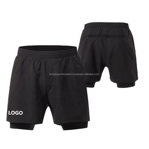 Shorts unisexes à taille mi-haute, taille élastique, couleur unie, respirant, séchage rapide, pour la course - Product Image 6