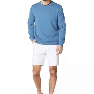 Sweat-shirt à col rond uni pour homme, coupe classique, manches longues, tricot en coton décontracté, vêtements d'automne - Product Image 3
