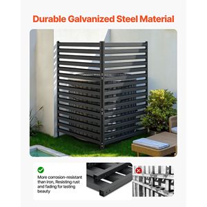 Divisorio Moderno Autoportante in Metallo da 96,5 cm L x 152,4 cm H con Pannello per la Privacy e Picchetti di Fissaggio a Terra, per Giardino e Interni - Product Image 5