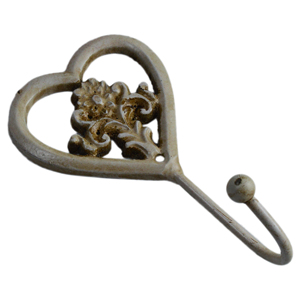 Antique Colored <b>Hooks</b> Heart Inside Flower Design <b>Coat</b> <b>Hooks</b> With Original Quality Cast Iron Metal Design Cloths Hanging <b>Hooks</b> - Product Image 1
