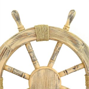 Décoration murale en bois de pin nautique, roue de bateau pirate vintage, volant marin pour la maison ou le bureau - Product Image 5