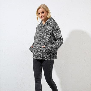Cotton Fleece <b>Leopard</b> Hoodie Men Women Streetwear <b>Sweatshirt</b> Pullover Custom Logo OEM Bulk Supplier - Product Image 6