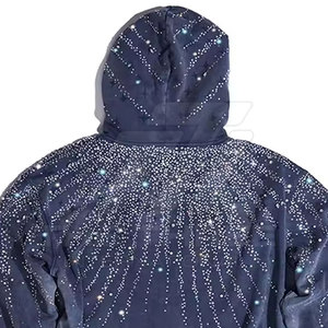 Sudadera con Capucha Personalizada para Hombre con Pedrería, Ropa de Moda de Primera Calidad, Estilo Urbano Moderno, Suave y Cómoda - Product Image 4