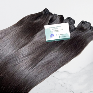 Extensions de cheveux humains à double trame |   Extensions de cheveux Remy épaisses et volumineuses pour tissage professionnel - Product Image 1
