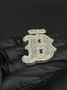 Pendentif numéro 10/10 en strass et cristal, argent 925, moissanite, charme hip-hop, cadeau unisexe - Product Image 5