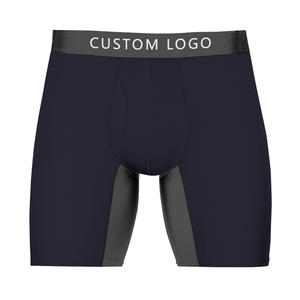 Boxers mi-longs pour hommes en mélange de coton doux de qualité supérieure, respirants et confortables, avec logo personnalisé, faible MOQ, sous-vêtements gris - Product Image 1