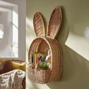 Cesta de Almacenamiento de Mimbre en Forma de Manzana, Organizador de Libros Hecho a Mano, Decoración para Colgar en la Pared, Decoración Chic para Cuarto de Bebé o Guardería - Product Image 5