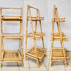 Estante de almacenamiento de bambú de 5 niveles, tipo escalera, para decoración del hogar, estante compuesto de madera de bambú, mueble de 165 cm de altura. - Product Image 2