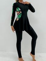 Maillot de bain Burkini Hijab Modeste Unisexe Grande Taille Coupe Haute Devant Séchage Rapide Respirant Manches Longues Léger UPF30 à Capuche