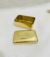 Porte-savon et distributeur de savon en laiton personnalisés en gros Porte-savon moderne en métal de luxe pour salle de bain avec couvercle et logo en relief