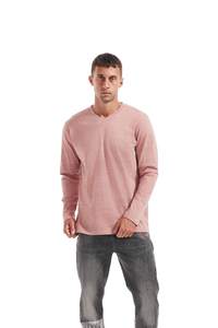 Mens V Neck T Shirts 100% Cotton <b>Long</b> Sleeve Quick Dry Best Design Casual Premium Customized OEM Breathable - Product Image 3
