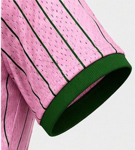 Camiseta de Fútbol Personalizada para Mujer, Color Rosa, con Malla a Rayas, Cuello en V, Manga Corta, Uniforme de Verano para Equipo - Product Image 5