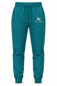 Pantalon de survêtement homme vert sarcelle, taille élastique, cordon de serrage, poches, décontracté, poids moyen, coton et fibre de bambou, respirant, pour l'automne - Product Image 6