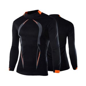 Pull en molleton à col zippé pour homme, chemise thermique de compression, sweat-shirt léger de course, polos à manches longues, vente en gros OEM - Product Image 3