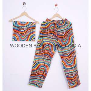 Conjunto de Pijama de Lujo para Mujer, 100% Algodón, Multicolor, Estampado Floral a Mano, Ropa de Dormir Informal de Manga Larga para Primavera/Verano - Product Image 2