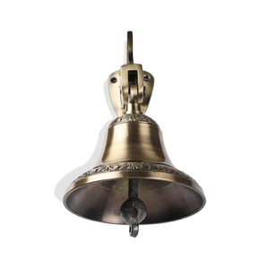 Cloche murale en laiton antique avec support décoratif, cloche de porte artisanale vintage pour la maison, le temple et la décoration de jardin - Product Image 6