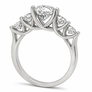 Bague de fiançailles en argent 925 de qualité supérieure, sertie de diamants ronds, classique, bijoux fins pour femmes - Product Image 2