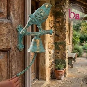 Carillon d'extérieur en métal Art Déco avec perles et oiseaux, pour entrée, maison, jardin, montable, durable, étanche, écologique - Product Image 1