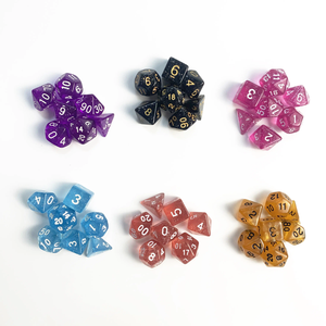 Marbled Resin Crafts Carved Polyhedral <b>Dice</b> <b>Set</b> with Square and Durable Eco-Friendly for RPG DND Tabletop Games - Product Image 2