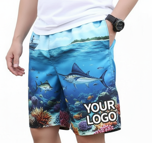 Shorts de Pesca para Hombre de Secado Rápido, Transpirables, UPF 35, con Estampado Digital Personalizado y Cierre de Cremallera, para Hombre/Mujer, Venta al Por Mayor - Product Image 3