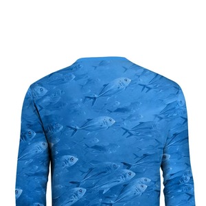 Chemise de pêche unisexe à manches longues, bleu eau, UPF 50, anti-UV, polyester, vêtements d'extérieur, logo sur le devant, séchage rapide, pull-over - Product Image 5