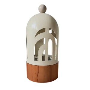 <b>Large</b> Wooden Metal Incense Burner with Cutwork Dome Lid Elegant Bakhoor & Dhoop Holder for Modern Home Decor and Aromatherapy - Product Image 3
