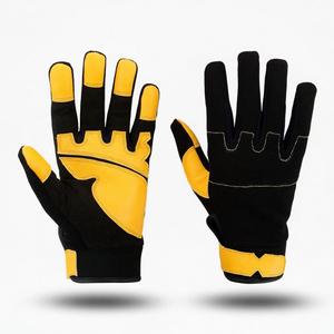 Guantes Mecánicos de Poliéster Vantrex Industries, Negros y Amarillos, 12 oz, 10 Pulgadas, Puño Reforzado, Resistentes a la Abrasión, Antideslizantes - Product Image 5
