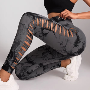 กางเกงเลกกิ้งออกกำลังกายฤดูร้อนคุณภาพสูงสำหรับผู้หญิง ลายเรียบ ปรับแต่งโลโก้ได้ เอวผ้าฝ้าย/ใยไผ่ ป้องกันแบคทีเรีย - Product Image 2