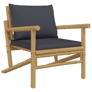 Conjunto de Muebles de Jardín Gris Oscuro con Material de Bambú Natural y Poliéster - Product Image 5