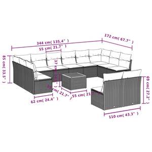 Conjunto de Sofás Modulares Grandes de Ratán PE Gris para Jardín, Colección Premium de Muebles para Exteriores - Product Image 3