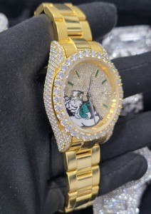 Montres de luxe automatiques Hip Hop avec diamants VVS1, montre Moissanite Iced Out pour hommes avec boîte - Product Image 2