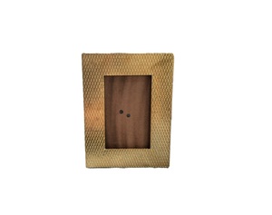 Rectangle Metal <b>Mirror</b> <b>Frame</b> with Embossed Diamond Pattern Gold Finish Durable Design - Product Image 2