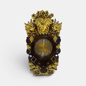 Vintage <b>Silent</b> Metal Wall <b>Clock</b> Analog Quartz Floral Design Hanging Decorative <b>Clock</b> for Living Room - Product Image 2